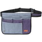 Cinto de ferramentas de jardim Paxiyu Denim ajustável de 5 bolsos roxo