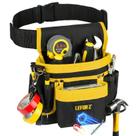 Cinto de ferramentas LEFORZ, bolsa magnética de 14 bolsos para homens, preto-amarelo
