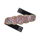 Cinto Elástico Colorido Com Formação De Bagua, Acessório De Moda Para Festas De Verão