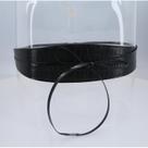 Cinto Faixa de Couro Croco com Tira de Amarrar