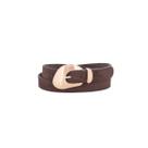 Cinto Feminino Básico Com Fivela Orgânica Metal Dourado