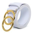 Cinto Feminino Branco Argola Dupla Blogueira Tendência 2024 Cinto Feminino Branco Argola Dupla Blogueira Tendência 2024