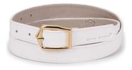 Cinto Feminino Branco Fino Casual Slim Branco Couro Legítimo