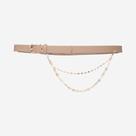 Cinto Feminino Com Corrente Bege