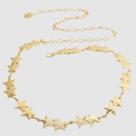 Cinto Feminino Corrente Estrela Prata Ajustavel Metal Brilho Moda Social Luxo