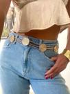 Cinto Feminino Corrente Strass brilho moda luxo blogueira