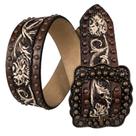 Cinto Feminino Country Marrom 414 Com Detalhes Em Bronze - Paul Western Cinto Feminino Country Marrom 414 Com Detalhes Em Bronze - Paul Western