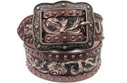 Cinto Feminino Country Marrom e Enfeites Em Bronze - Paul Western Ref:001474 Cinto Feminino Country Marrom e Enfeites Em Bronze - Paul Western Ref:001474