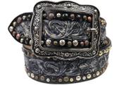 Cinto Feminino Country Preto Detalhes em Bronze, Dourado - Paul Western Ref:001795 Cinto Feminino Country Preto Detalhes em Bronze, Dourado - Paul Western Ref:001795