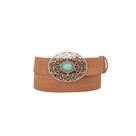 Cinto Feminino Couro Camurça Fivela Boho