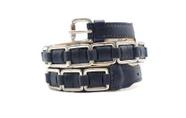 Cinto Feminino Couro Com Metal Placa Prata Clc110