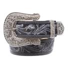 Cinto Feminino Couro Preto Bordado Paul Western 33172 Cinto Feminino Couro Preto Bordado Paul Western 33172