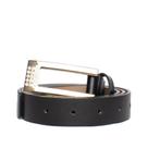 Cinto Feminino Dakota de Couro Fivela com Pedrarias Preto