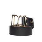 Cinto Feminino Dakota de Couro Fivela Dourada Preto