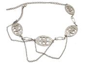 Cinto feminino de corrente prata Ma070cor