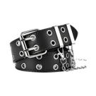 Cinto Feminino de Couro Genuíno com Fivela de Pino - Estilo Retro Punk