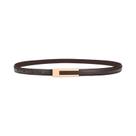 Cinto Feminino De Couro PU Fino Estilo Coreano Com Acessórios De Metal Ajustáveis Casual Básico Cinto Feminino De Couro PU Fino Estilo Coreano Com Acessórios De Metal Ajustáveis Casual Básico