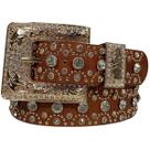Cinto Feminino De Strass Country Fivela Quadrada Dourada 4cm