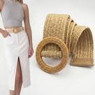 Cinto Feminino Elástico 100cm Largo Trançado Com Fivela Ajustável Estiloso Elegante Moderno Casual Resistente