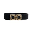 Cinto Feminino Fashion Elástico Largo Preto Luxo Sofhia