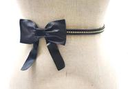 Cinto feminino fino couro com metal laço vestido GR128