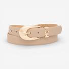 Cinto Feminino Fivela Metal Bege