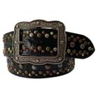 Cinto Feminino Paul Western Couro Legítimo Preto com Tachas Cinto Feminino Paul Western Couro Legítimo Preto com Tachas