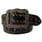 Cinto Feminino Paul Western Couro Legítimo Preto com Tachas Cinto Feminino Paul Western Couro Legítimo Preto com Tachas
