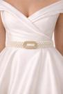 Cinto Feminino Pérolas Com Fivela Dourada Brilhante K153
