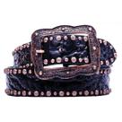 Cinto Feminino Pyramid Croco Cravos Preto