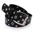 Cinto Feminino WJ Couro com Ilhos e Metais 3,5CM - preto