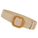 Cinto feminino XZQTIVE, elástico, palha larga, imita tecido cáqui