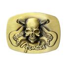 Cinto, fivela, caveira e guitarra, vintage, estilo ocidental, liga