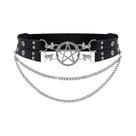 Cinto Largo Elástico Feminino Estilo Gótico Harajuku Punk Y2K Com Estrelas Vazadas E Correntes Para