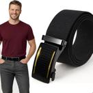 Cinto Masculino Casual Social Estiloso Ajustável 120cm Fivela Automática De Metal
