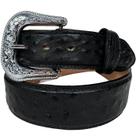 Cinto Masculino Country Preto Estampa Avestruz
