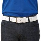 Cinto Masculino Couro Genuíno Branco RMarq Collection Largura (3,5 cm)