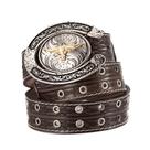 Cinto Masculino De Couro Com Fivela De Boi Western Rodeio Barretos