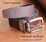 Cinto Masculino Dupla Face Couro Legítimo Preto e Marrom Marca BELLVOLPE