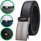 Cinto Masculino em Couro Premium com Fivela Automática de Metal Escovado Design Moderno, Ajuste Preciso e Alta Durabilidade