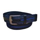 Cinto Masculino Jeans Azul-Marinho com Listras RMarq Collection Fivela (4 cm) Cinto Masculino Jeans Azul-Marinho com Listras RMarq Collection Fivela (4 cm)