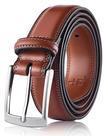 Cinto masculino MILORDE, couro marrom, fivela de pino único, tamanho 38