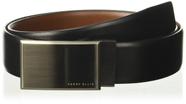 Cinto Masculino Perry Ellis Portfolio - Couro Reversível com Placa Estampada