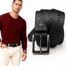 Cinto Masculino Social Casual Material Sintético Fivela Metálica Estiloso Costura Reforçada