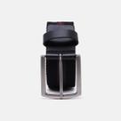 Cinto Masculino Social Estilo Clássico Gorgurão E Couro Elegante Moderno Macio Preto E Vermelho