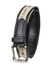 Cinto Masculino Tommy Hilfiger Ribbon Inlay - Preto/Natural - Tamanho 36