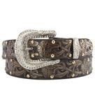 Cinto Metalizado Feminino Country Floral com Fivela Trabalhada e Strass Cinto Metalizado Feminino Country Floral com Fivela Trabalhada e Strass