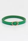 Cinto Minimalista Fivela Redonda Verde Passante Dourado