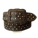Cinto Paul Western Marrom Tacha Prata