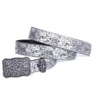 Cinto Prata Metalizado Floral Em Couro Country Feminino Cinto Prata Metalizado Floral Em Couro Country Feminino